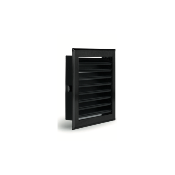 GRILLE A LAMELLES DECOMPRESSION/VENTILATION 20X20cm NOIR/ACIER DEVAUX