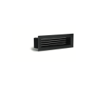 GRILLE A LAMELLES DECOMPRESSION/VENTILATION 19X6cm NOIR/ACIER DEVAUX